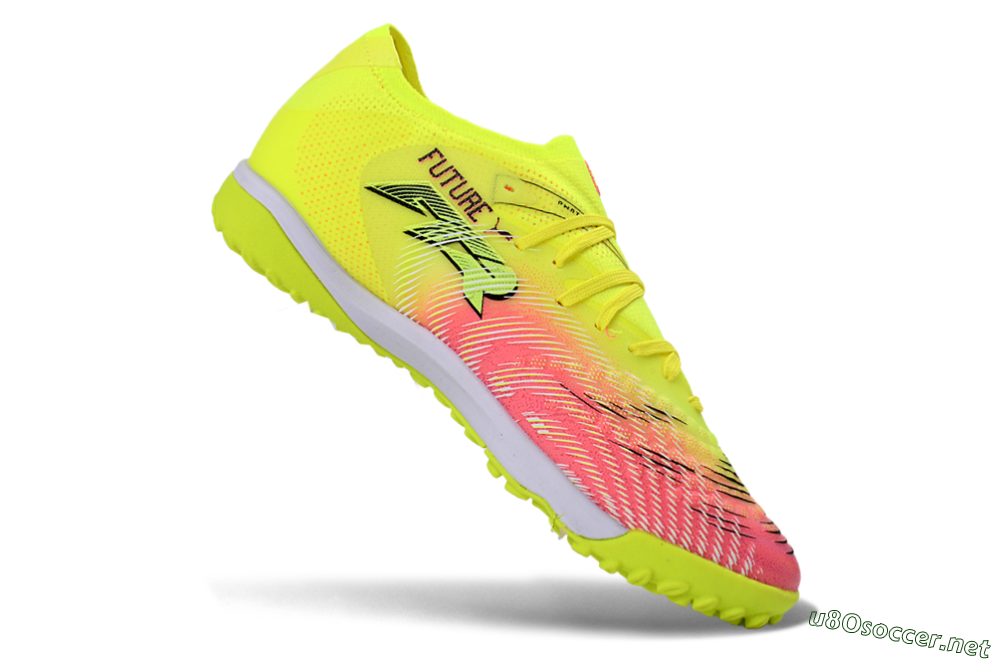 Men's Puma Future 8 Ultimate TF Football Shoes - Yellow/Vibrant Pink/Electric Green 4