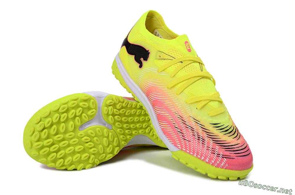 Men's Puma Future 8 Ultimate TF Football Shoes - Yellow/Vibrant Pink/Electric Green 3