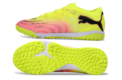 Men's Puma Future 8 Ultimate TF Football Shoes - Yellow/Vibrant Pink/Electric Green