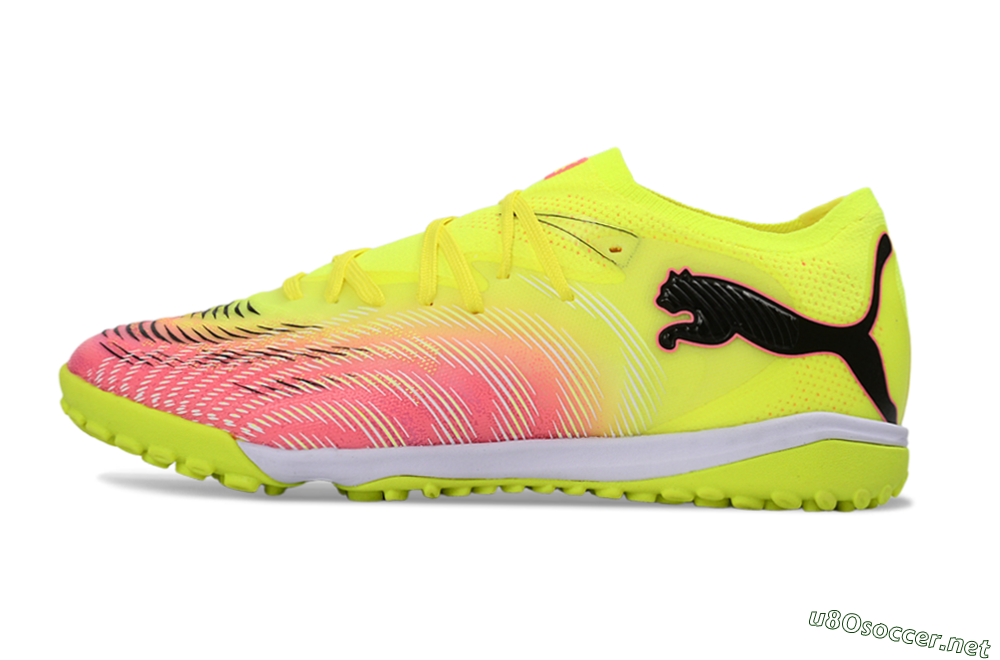 Men's Puma Future 8 Ultimate TF Football Shoes - Yellow/Vibrant Pink/Electric Green 0