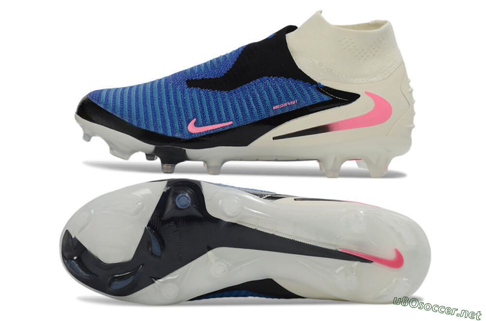 Unisex Nike Phantom 6 Elite High FG Football Boots - Blue/Electric Blue/Neon Pink 1