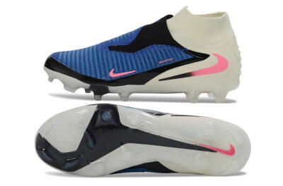 Unisex Nike Phantom 6 Elite High FG Football Boots - Blue/Electric Blue/Neon Pink