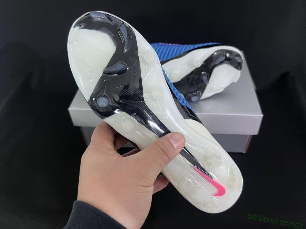 Unisex Nike Phantom 6 Elite High FG Football Boots - Blue/Electric Blue/Neon Pink