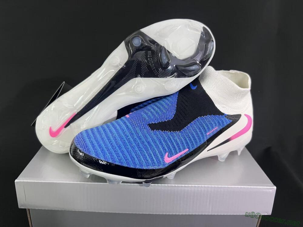 Unisex Nike Phantom 6 Elite High FG Football Boots - Blue/Electric Blue/Neon Pink