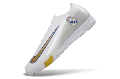 Unisex Nike Air Zoom Mercurial Vapor 16 Elite TF Football Shoes - White/Royal Blue/Metallic Gold