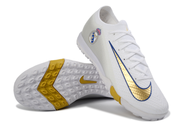Unisex Nike Air Zoom Mercurial Vapor 16 Elite TF Football Shoes - White/Royal Blue/Metallic Gold