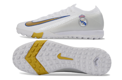 Unisex Nike Air Zoom Mercurial Vapor 16 Elite TF Football Shoes - White/Royal Blue/Metallic Gold