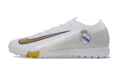 Unisex Nike Air Zoom Mercurial Vapor 16 Elite TF Football Shoes - White/Royal Blue/Metallic Gold