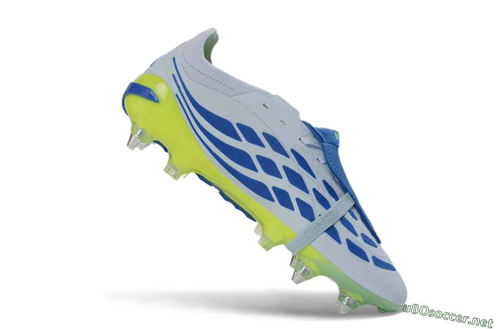 Men's Adidas Predator 26 Elite Fold-Over Tongue SG Football Boots - Blue/Electric Green/Light Blue 4