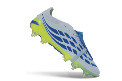 Men's Adidas Predator 26 Elite Fold-Over Tongue SG Football Boots - Blue/Electric Green/Light Blue