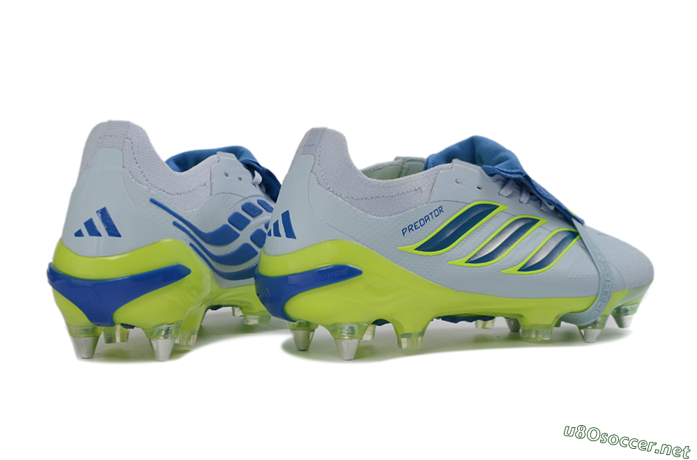 Men's Adidas Predator 26 Elite Fold-Over Tongue SG Football Boots - Blue/Electric Green/Light Blue 6