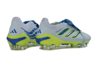 Men's Adidas Predator 26 Elite Fold-Over Tongue SG Football Boots - Blue/Electric Green/Light Blue