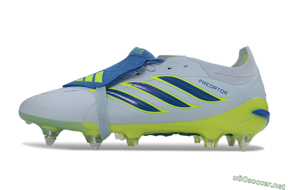 Men's Adidas Predator 26 Elite Fold-Over Tongue SG Football Boots - Blue/Electric Green/Light Blue 0