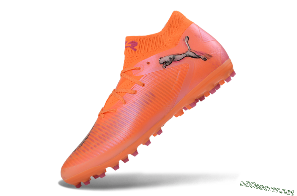 Men's Puma Future 8 Ultimate MG Football Boots - Orange/Vibrant Coral/Hot Pink 5
