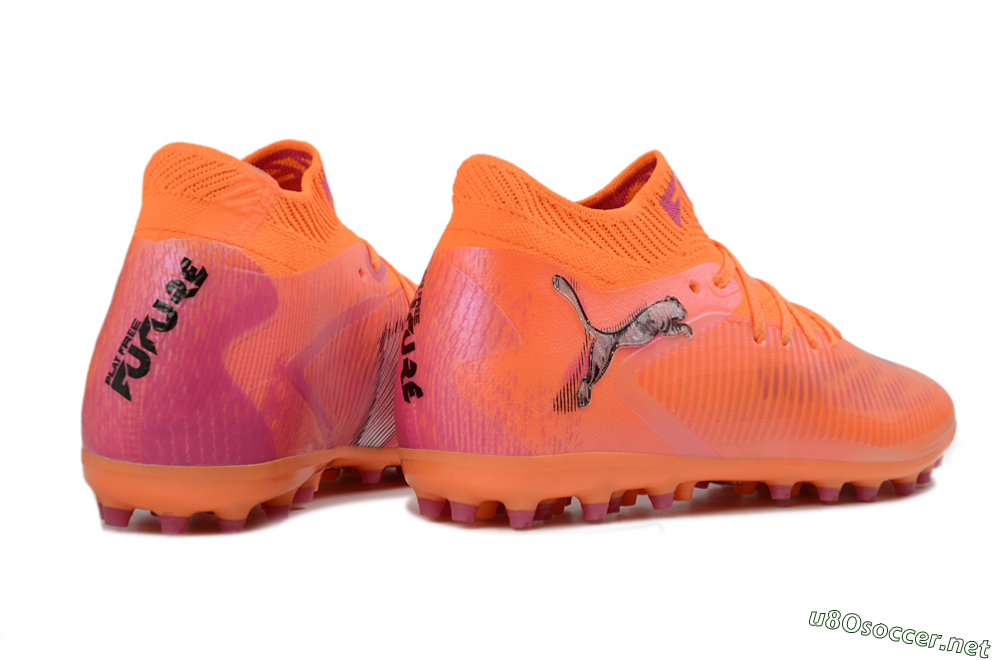 Men's Puma Future 8 Ultimate MG Football Boots - Orange/Vibrant Coral/Hot Pink 6