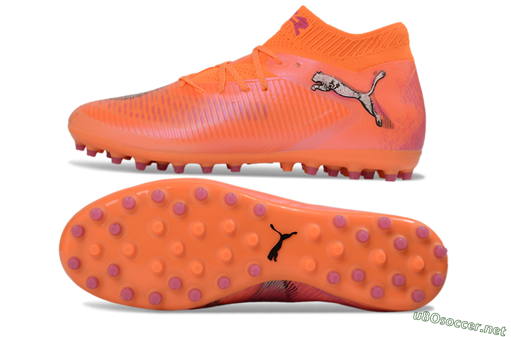 Men's Puma Future 8 Ultimate MG Football Boots - Orange/Vibrant Coral/Hot Pink 1