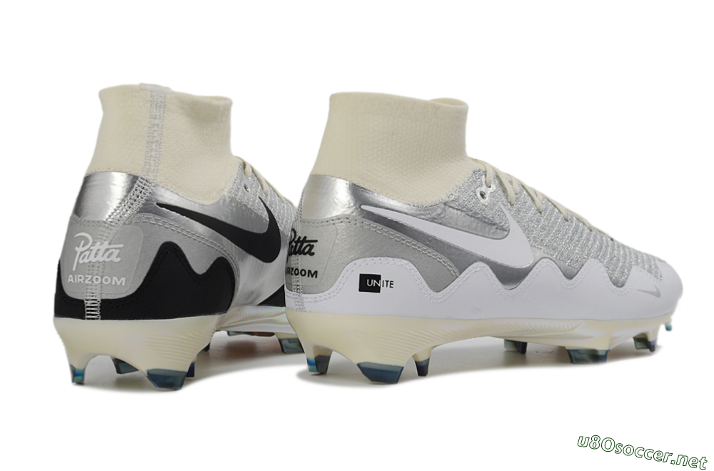 Unisex Patta x Nike Air Zoom Mercurial Superfly 10 Elite FG Football Boots - Silver/Black/Silver 6