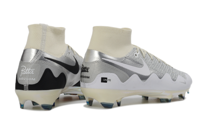 Unisex Patta x Nike Air Zoom Mercurial Superfly 10 Elite FG Football Boots - Silver/Black/Silver