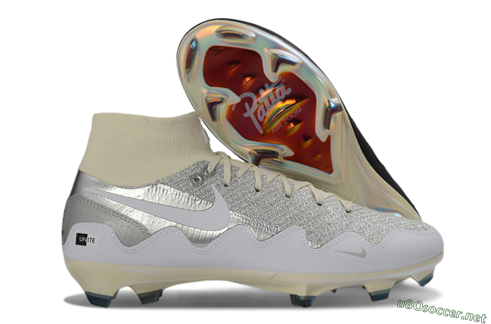 Unisex Patta x Nike Air Zoom Mercurial Superfly 10 Elite FG Football Boots - Silver/Black/Silver 2