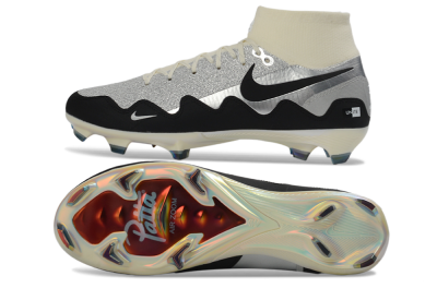 Unisex Patta x Nike Air Zoom Mercurial Superfly 10 Elite FG Football Boots - Silver/Black/Silver