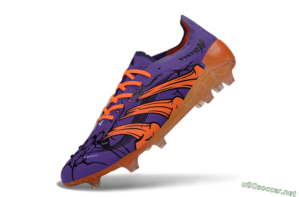 Men's UFL x Adidas Predator 25 Elite FG Football Boots - Purple/Bright Orange/Spider Black 5
