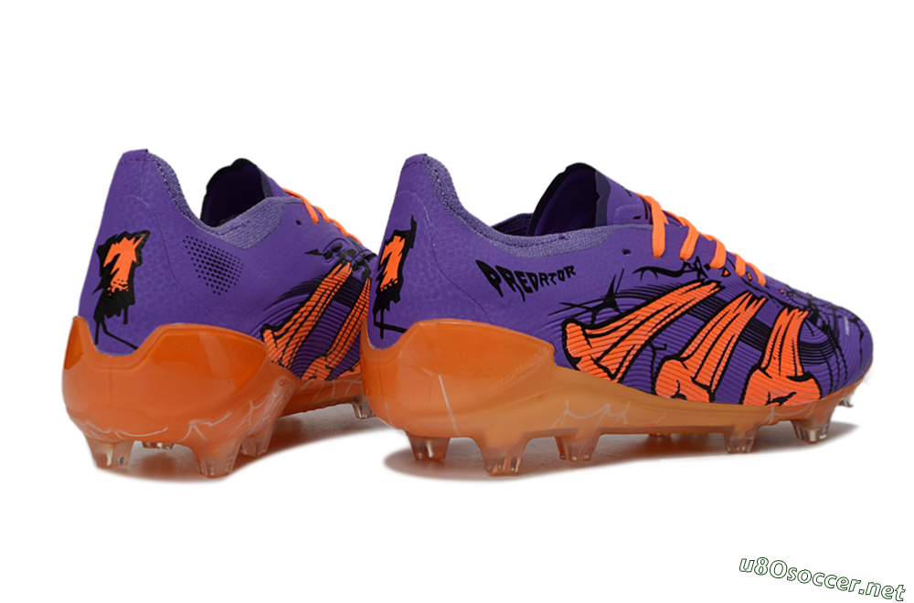 Men's UFL x Adidas Predator 25 Elite FG Football Boots - Purple/Bright Orange/Spider Black 6