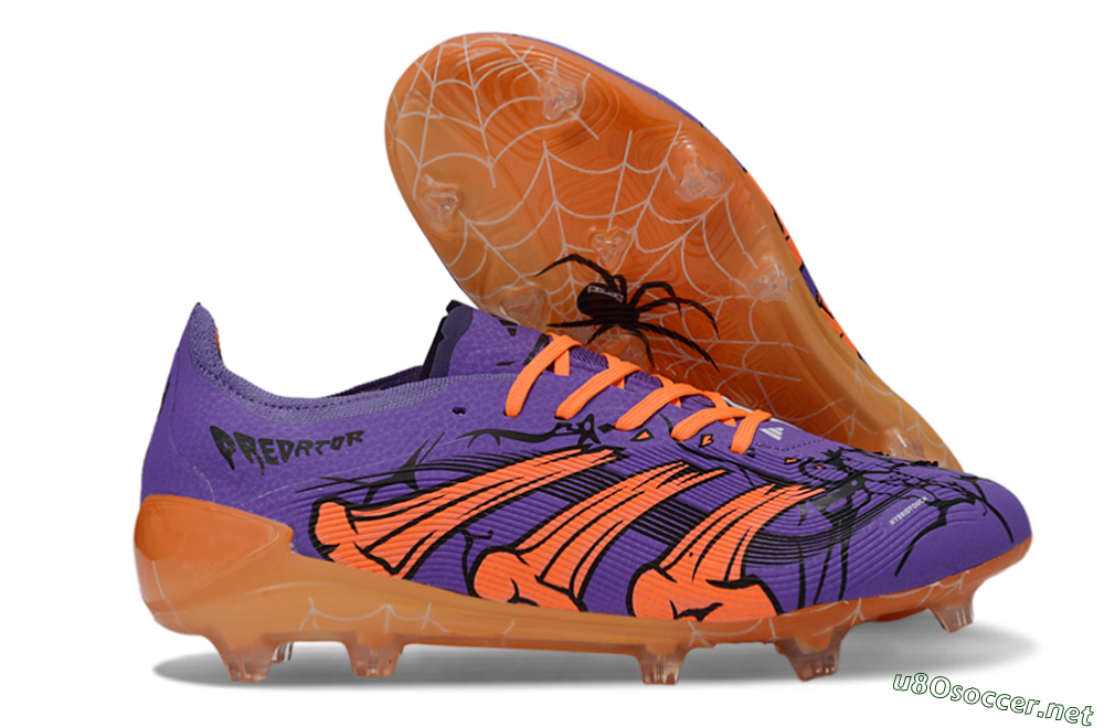 Men's UFL x Adidas Predator 25 Elite FG Football Boots - Purple/Bright Orange/Spider Black 2