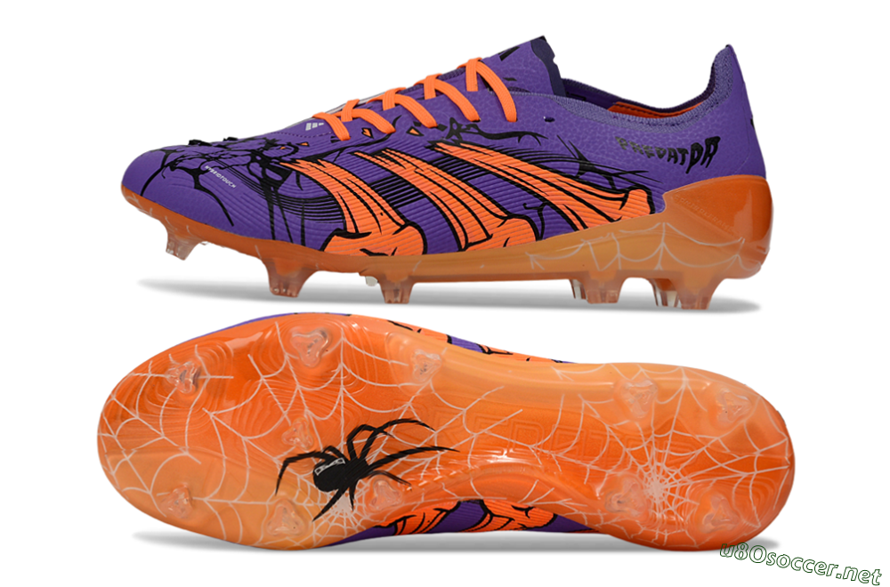 Men's UFL x Adidas Predator 25 Elite FG Football Boots - Purple/Bright Orange/Spider Black 1
