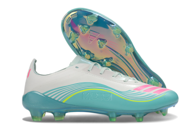 Unisex Messi x Adidas F50 Elite FG Football Boots - Aqua/Coral Twist/Neon Green
