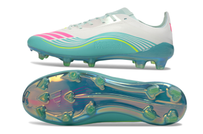 Unisex Messi x Adidas F50 Elite FG Football Boots - Aqua/Coral Twist/Neon Green