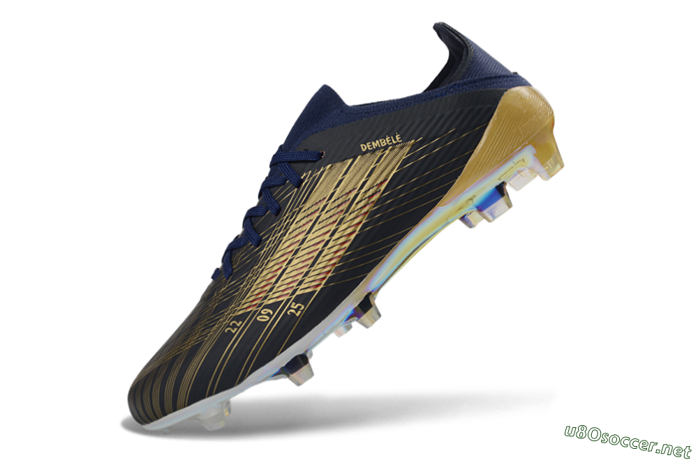 Unisex Dembélé x Adidas F50 Elite FG Football Boots - Navy/Champagne Gold/Light Prism 6
