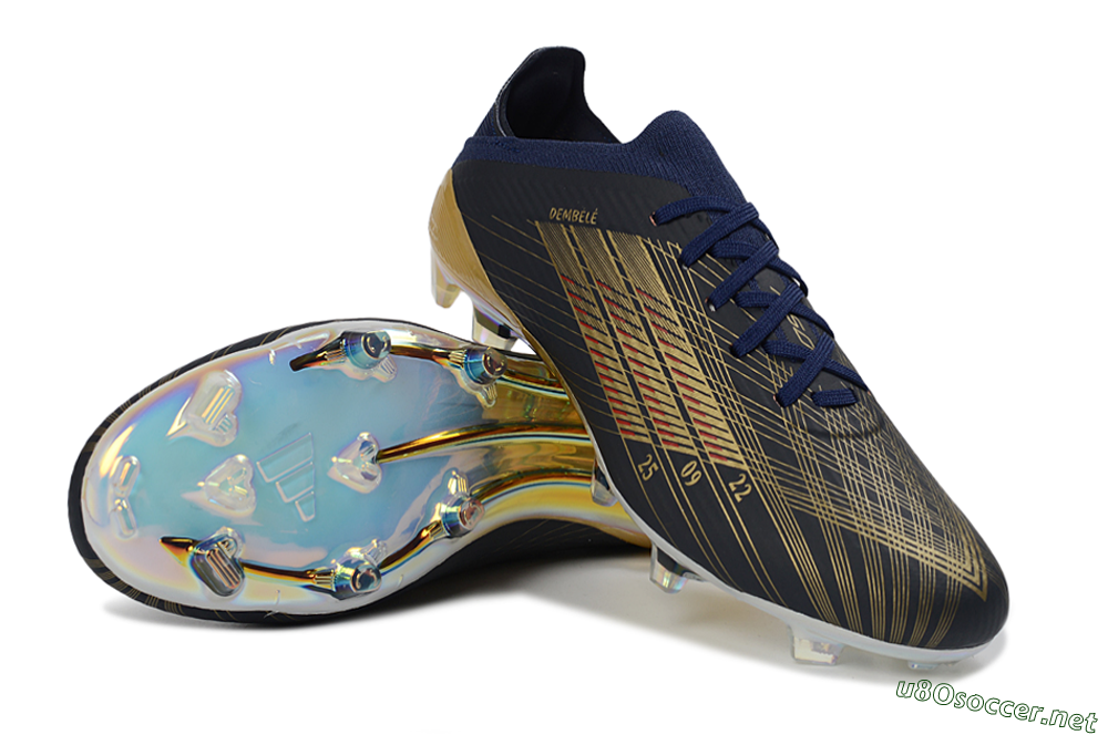 Unisex Dembélé x Adidas F50 Elite FG Football Boots - Navy/Champagne Gold/Light Prism 4