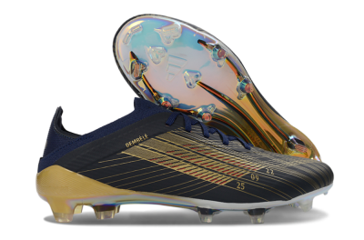 Unisex Dembélé x Adidas F50 Elite FG Football Boots - Navy/Champagne Gold/Light Prism