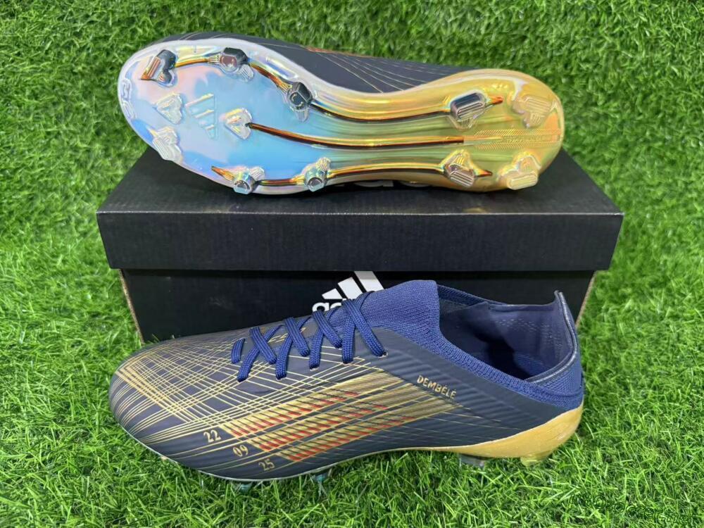 Unisex Dembélé x Adidas F50 Elite FG Football Boots - Navy/Champagne Gold/Light Prism