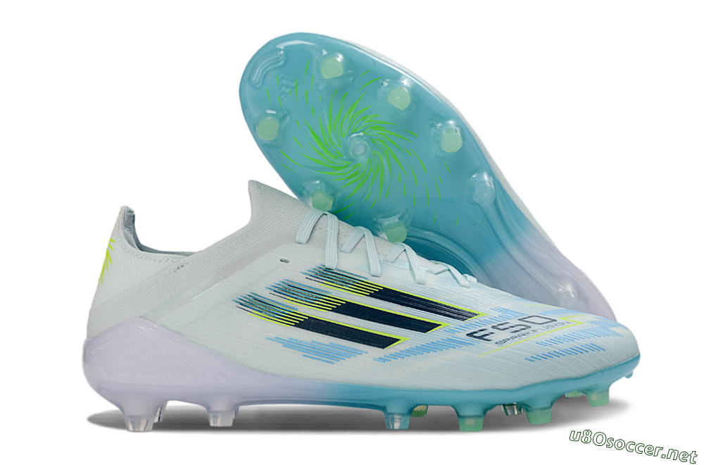 Men's Adidas F50 Elite AG Football Boots - Blue/Aqua Breeze/Neon Yellow 2