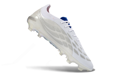 Unisex Adidas Predator 26 Elite FG Football Boots - White/Electric Blue/Silver