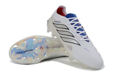 Unisex Adidas Predator 26 Elite FG Football Boots - White/Electric Blue/Silver