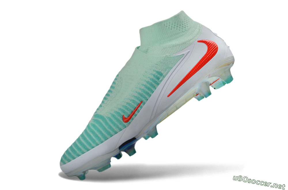 Unisex Nike Phantom 6 Elite High FG Football Boots - Aqua/Coral Burst/Luminous White 5