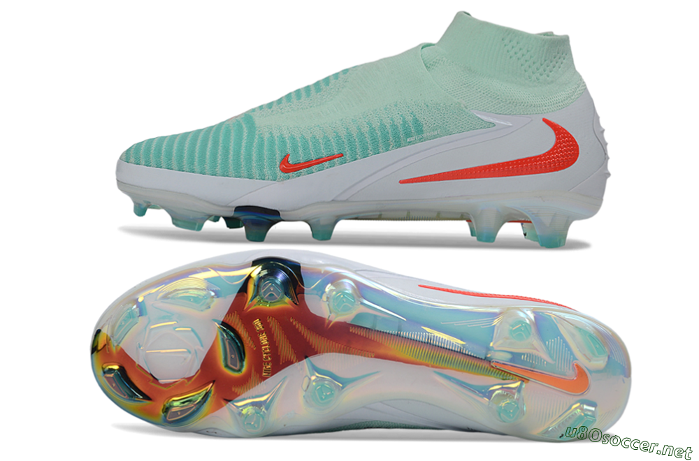 Unisex Nike Phantom 6 Elite High FG Football Boots - Aqua/Coral Burst/Luminous White 1