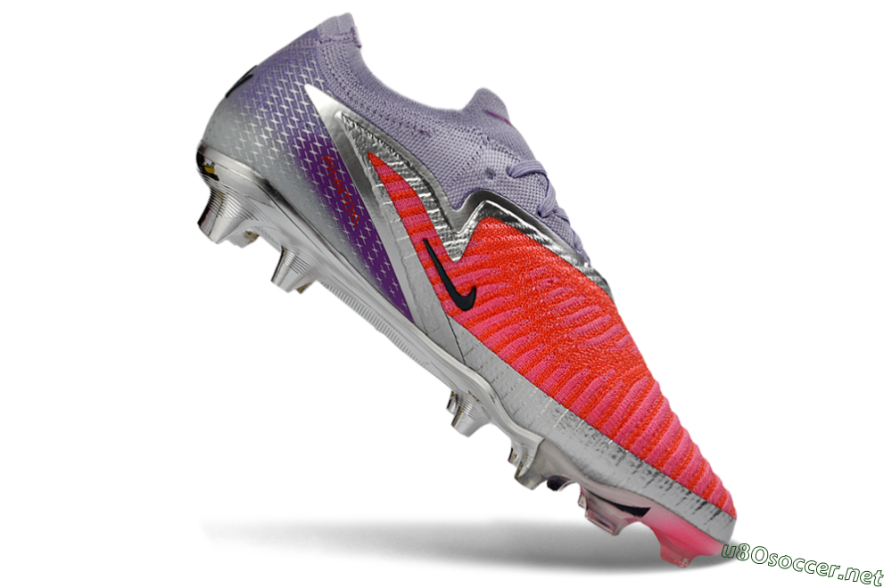 Unisex Nike Phantom 6 Elite Low FG Football Boots - Pink/Vibrant Coral/Metallic Silver 4