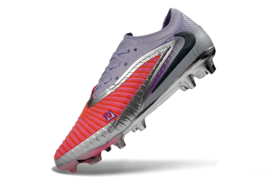 Unisex Nike Phantom 6 Elite Low FG Football Boots - Pink/Vibrant Coral/Metallic Silver