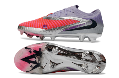 Unisex Nike Phantom 6 Elite Low FG Football Boots - Pink/Vibrant Coral/Metallic Silver