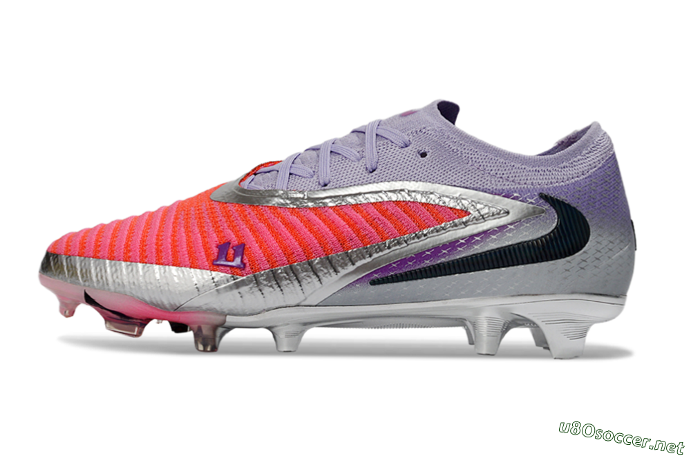 Unisex Nike Phantom 6 Elite Low FG Football Boots - Pink/Vibrant Coral/Metallic Silver 0