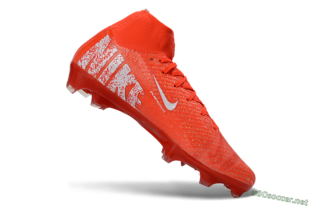 Unisex Nike Air Zoom Mercurial Superfly 10 Elite FG Football Boots - Red/Vibrant Ember/Fiery Blaze 4