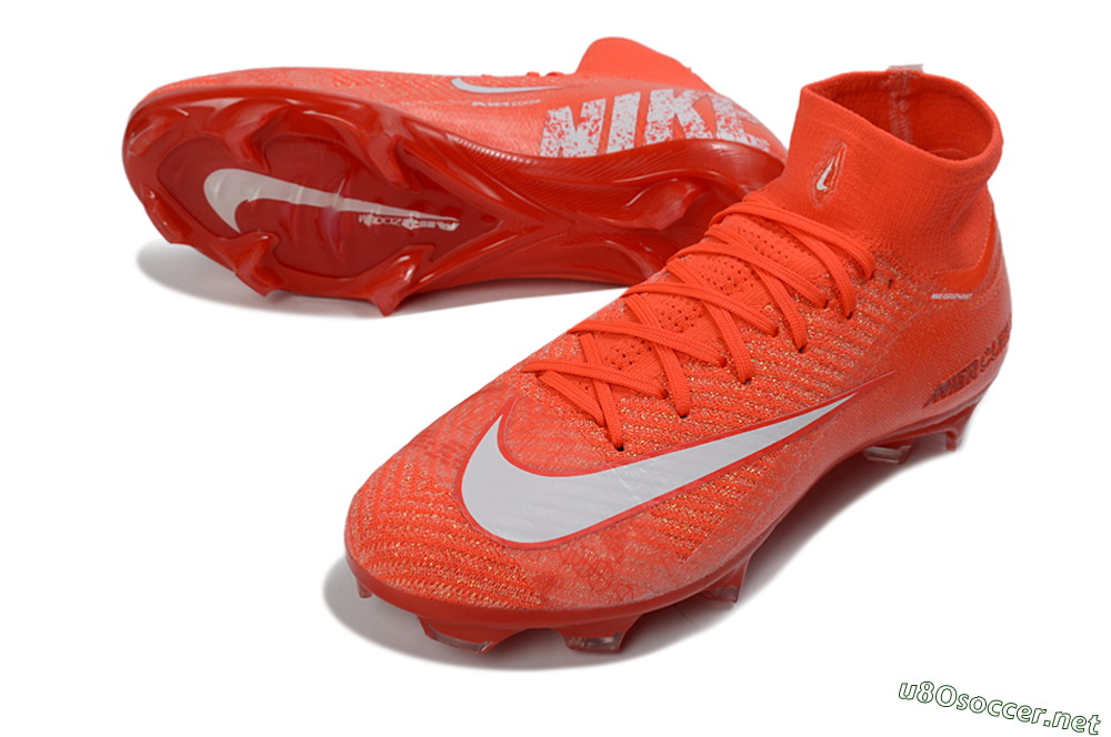 Unisex Nike Air Zoom Mercurial Superfly 10 Elite FG Football Boots - Red/Vibrant Ember/Fiery Blaze 3