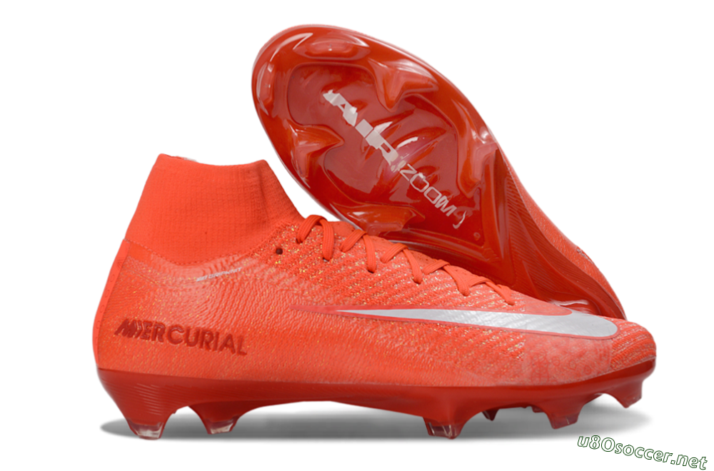 Unisex Nike Air Zoom Mercurial Superfly 10 Elite FG Football Boots - Red/Vibrant Ember/Fiery Blaze 2