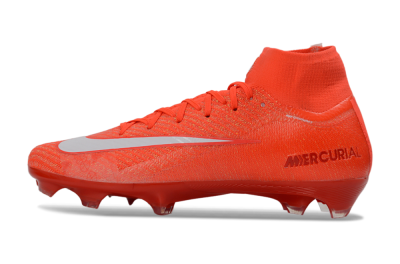 Unisex Nike Air Zoom Mercurial Superfly 10 Elite FG Football Boots - Red/Vibrant Ember/Fiery Blaze