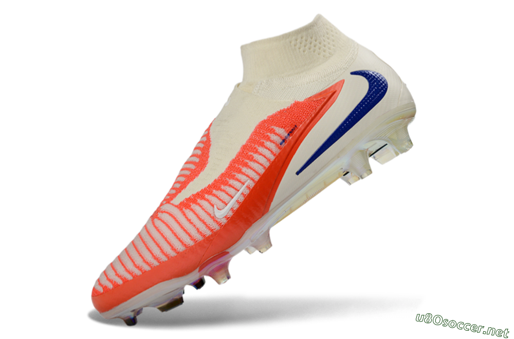 Unisex Nike Phantom 6 Elite High FG Football Boots - Orange/Bright Coral/Deep Blue 5