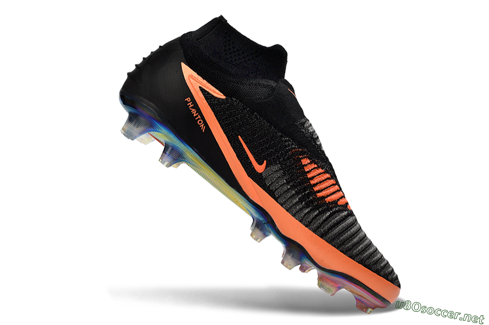 Unisex Nike Phantom 6 Elite High FG Football Boots - Black/Vibrant Orange/Rainbow Gradient 4