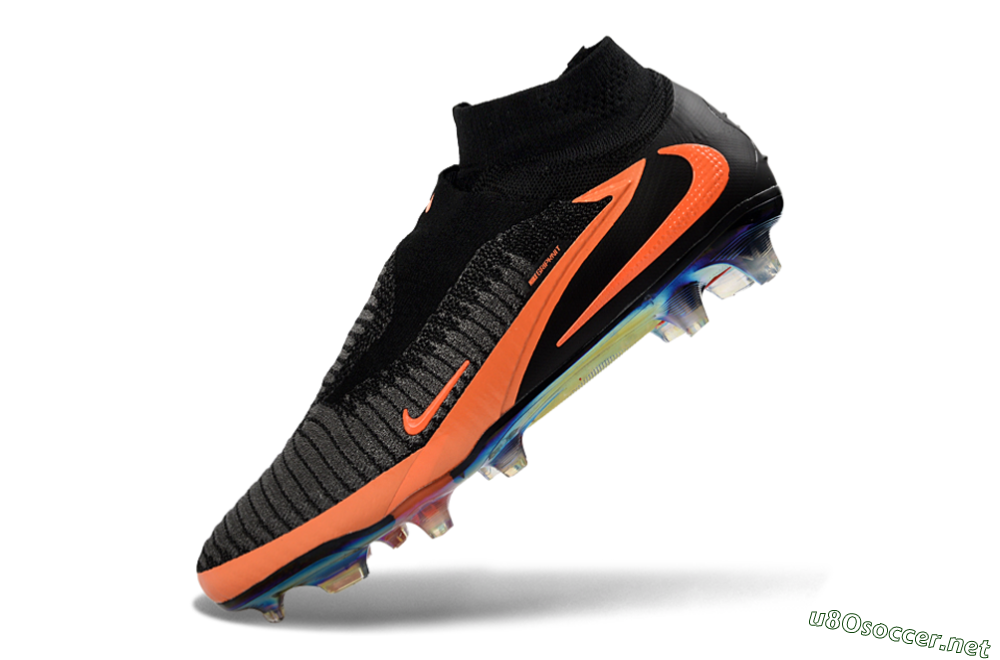 Unisex Nike Phantom 6 Elite High FG Football Boots - Black/Vibrant Orange/Rainbow Gradient 5